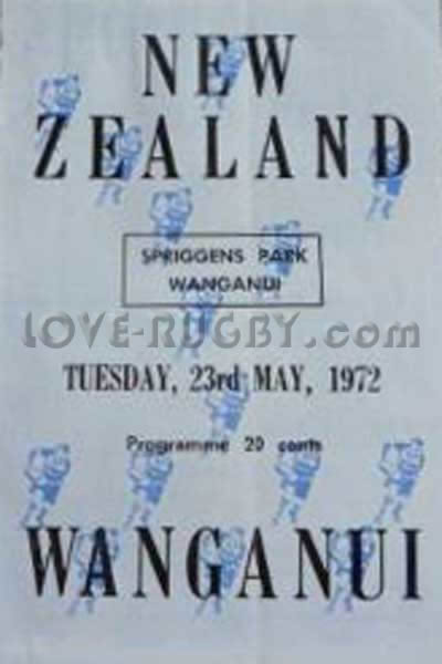 1972 Wanganui v New Zealand  Rugby Programme